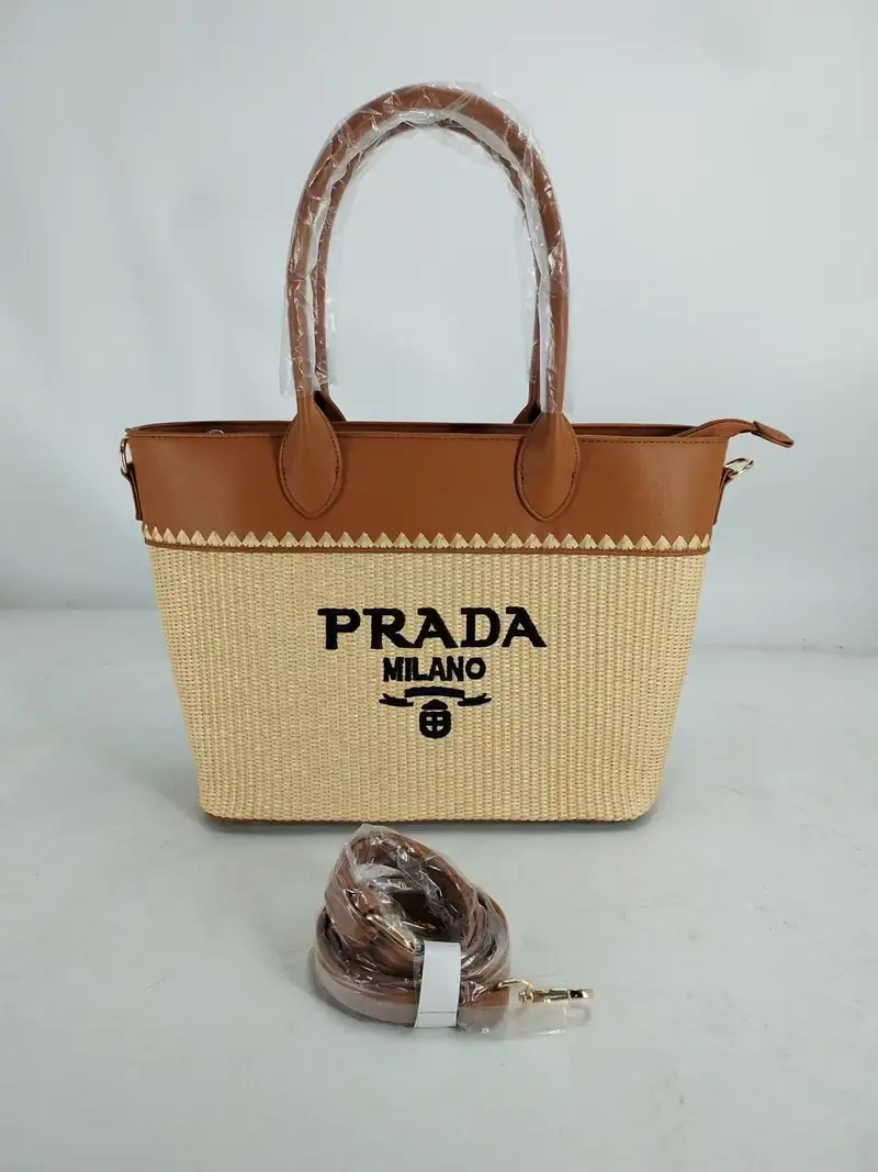 Τσάντα Tote Prada Ψάθινη