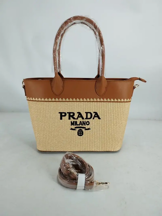 Τσάντα Tote Prada Ψάθινη
